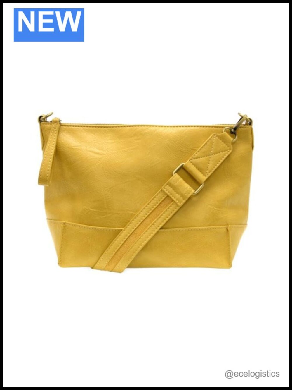 Vegan Leather Leen Seamed Crossbody Bag Adjustable Removable Strap Hobo Purse